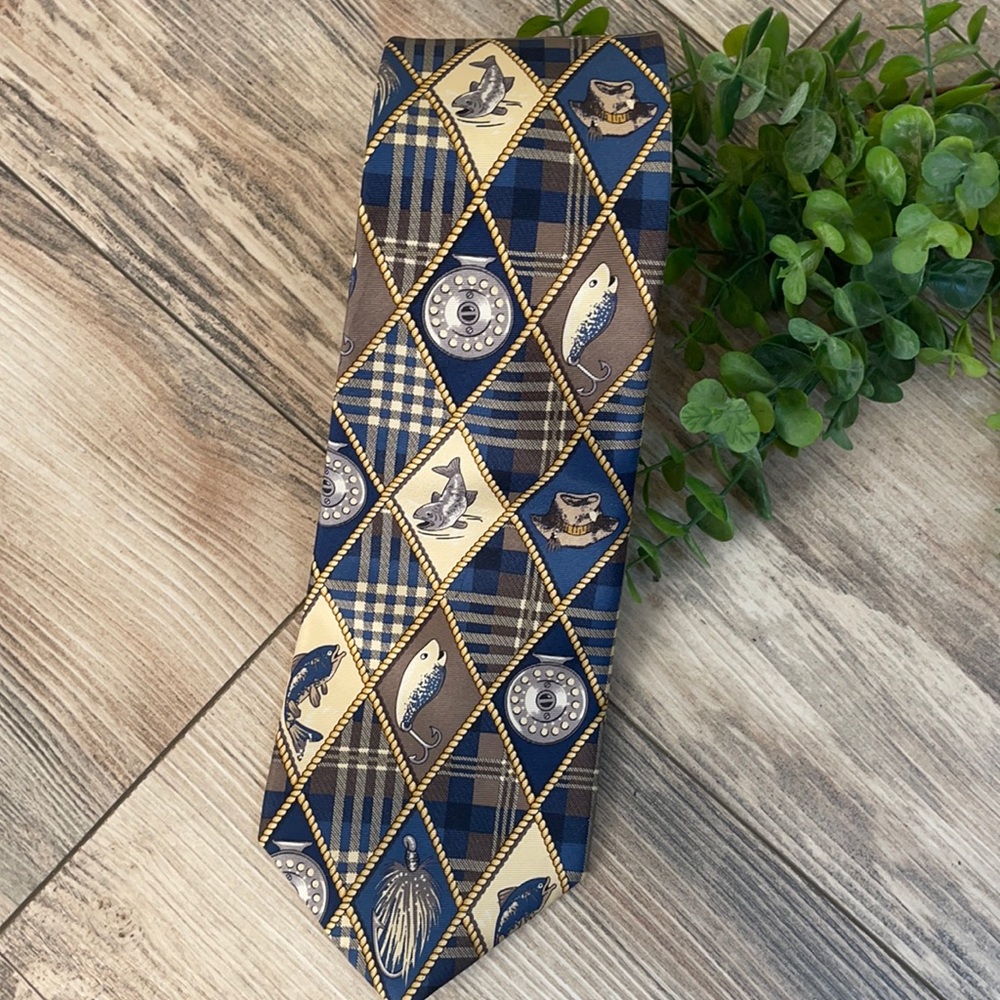 Roundtree & Yorke-Men’s Silk Fly Fishing Fisherman Tie